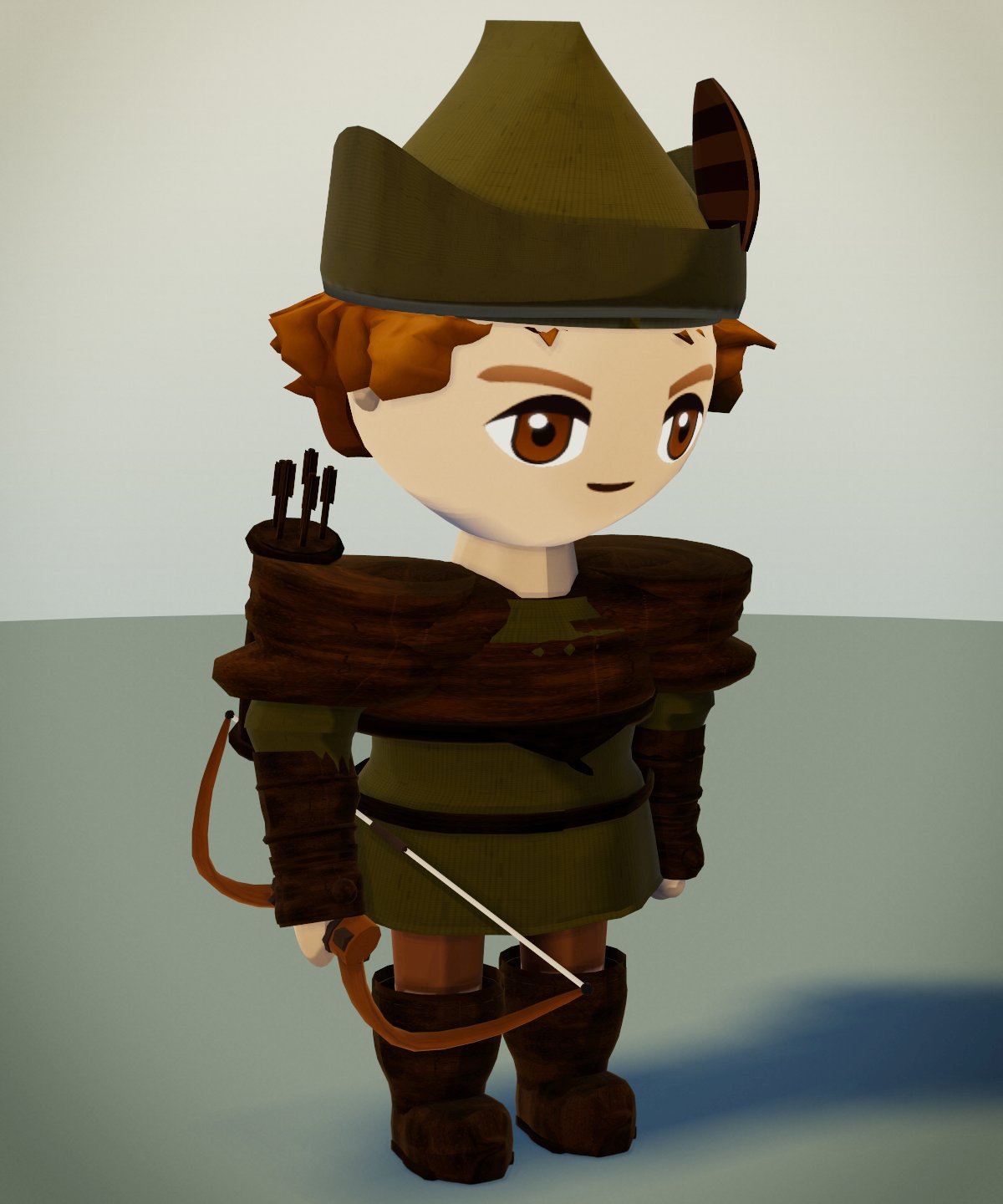 A character dressed as a Archer, holding a bow.
